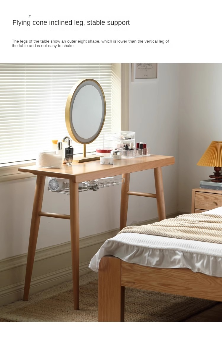 Beech Solid Wood Office DeskStorage Rack Integrated