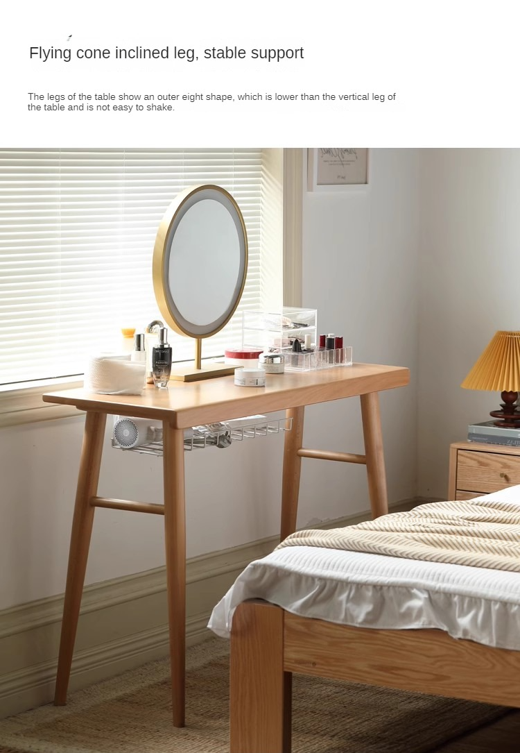 Beech Solid Wood Office Desk Storage Rack Integrated