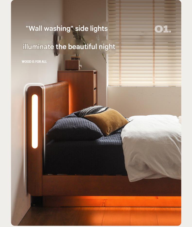Poplar Solid Wood Box Storage Bed.