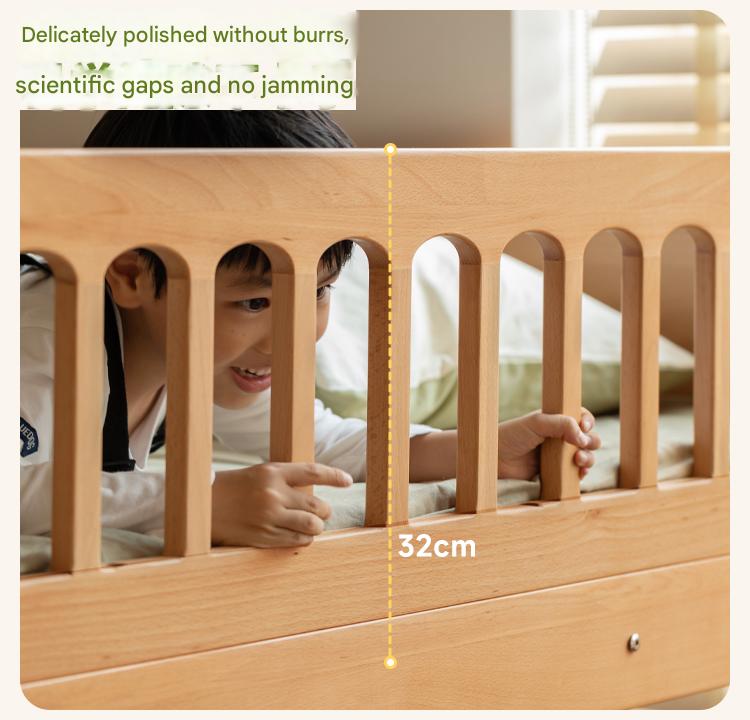 Beech solid wood children's bunk bed.