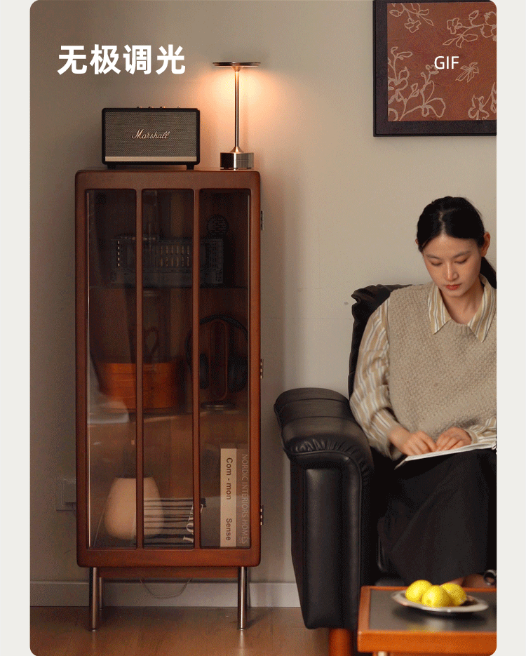 Poplar Solid Wood Bauhaus Style Side Cabinet.
