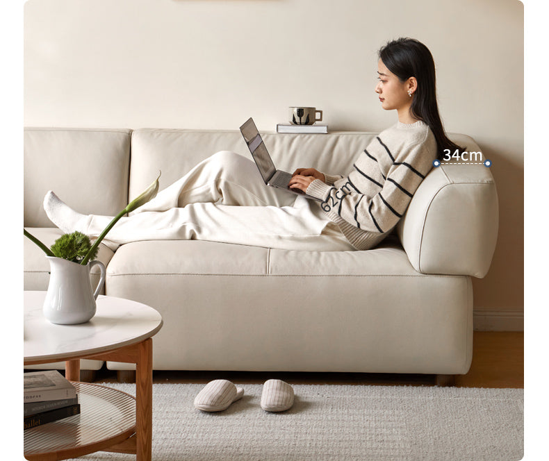 Technology Fabric Sofa Italian Light Luxury Tofu Block Sofa.