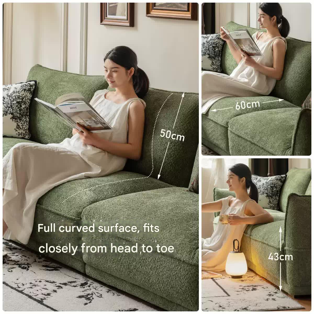 Antique style tofu block imitation cashmere Fabric Sofa