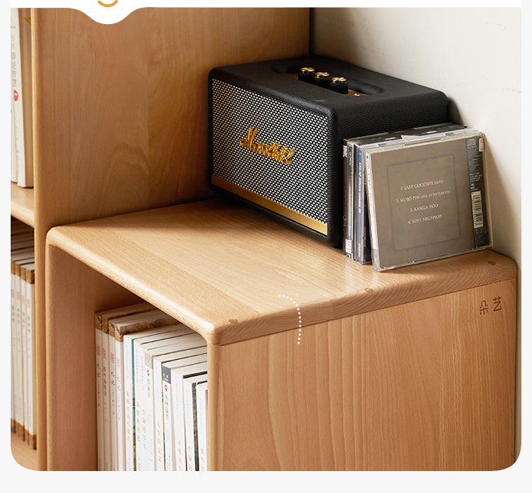 Beech Solid Wood Small Bookshelf Side Cabinet