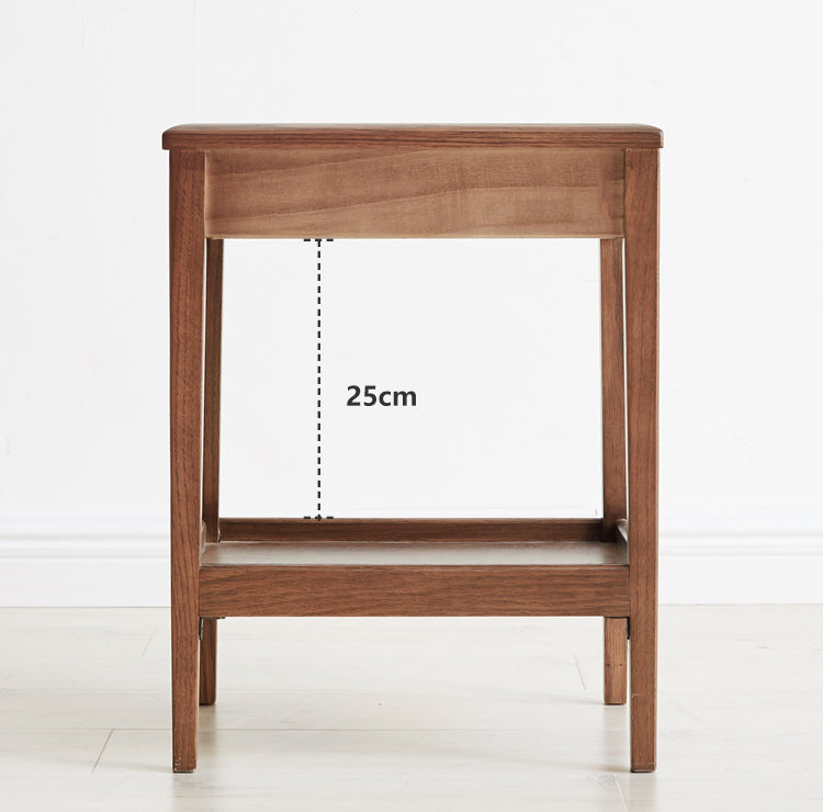 Black Walnut, Solid Rubberwood, Oak Solid Wood Side Table