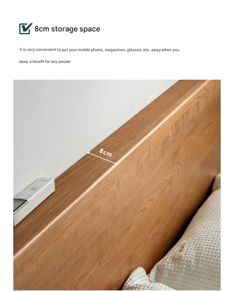 Cherry Wood, Black Walnut Solid Wood Box Bed