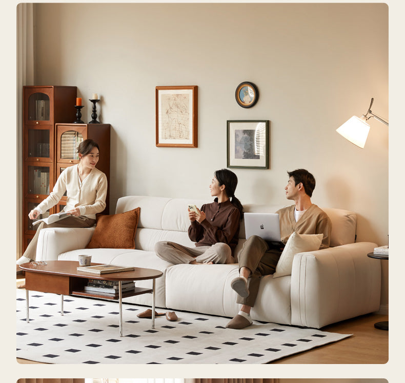 Fabric Cream Style Cat Scratching Cloth Sofa.