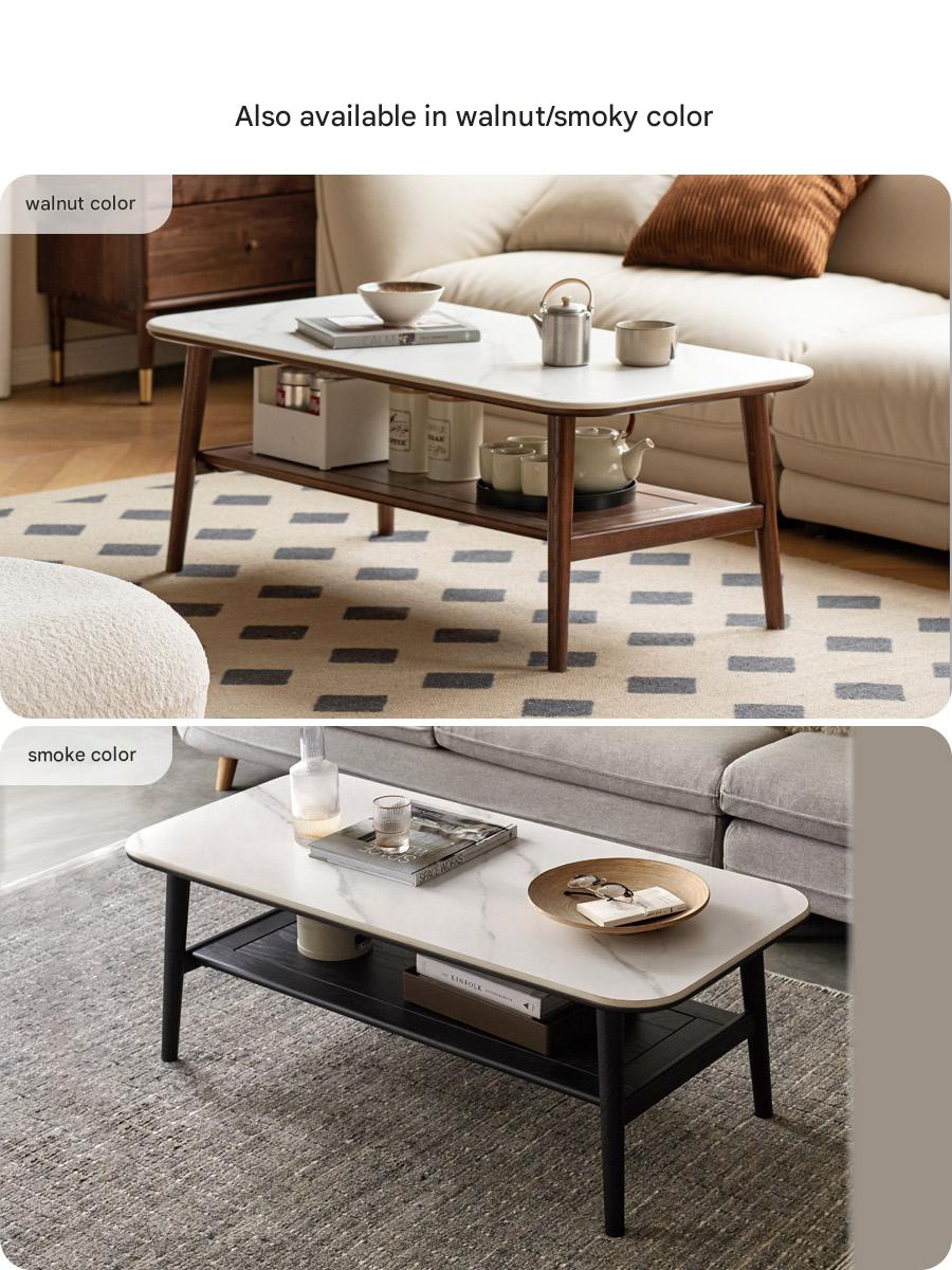 Oak, Beech Solid Wood Slate Coffee Table