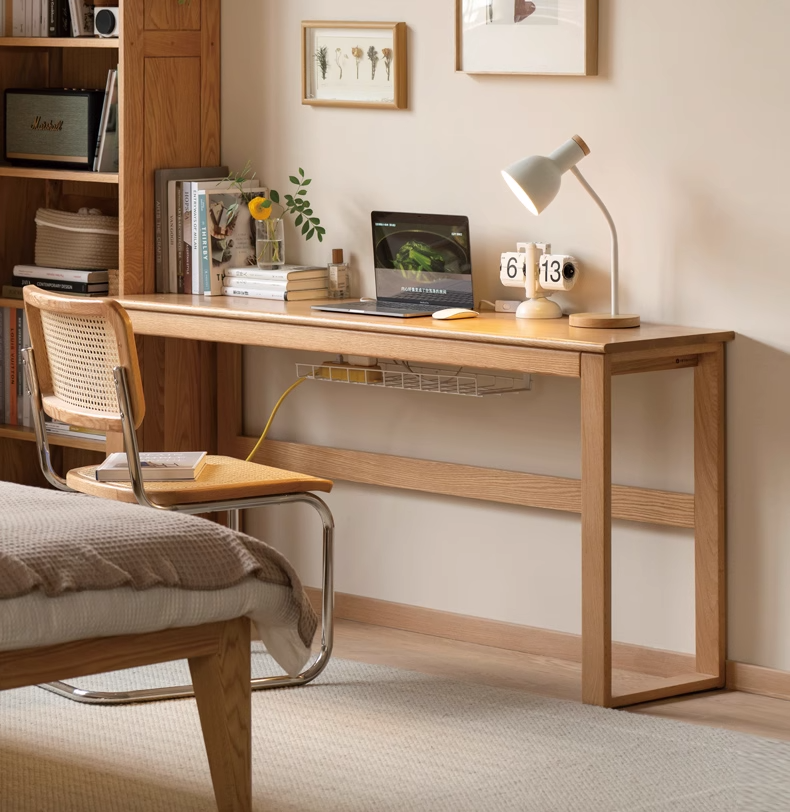 Oak, Beech Solid Wood Long Office Desk