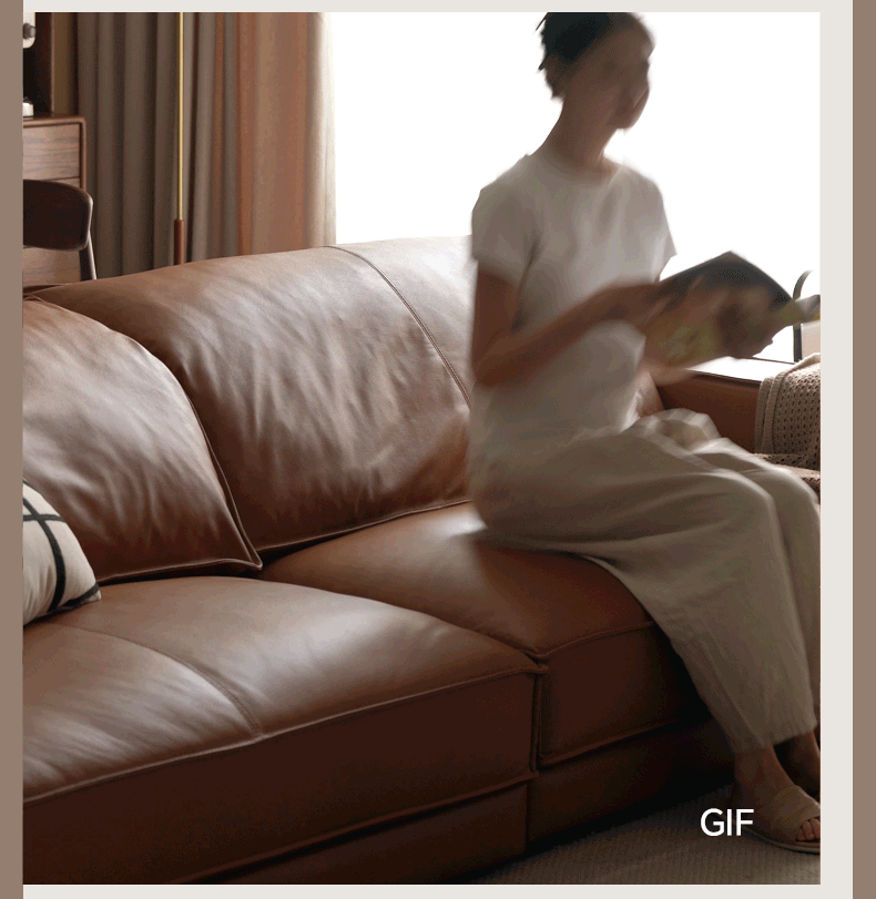 Leather Italian Top Layer Cowhide Sofa.