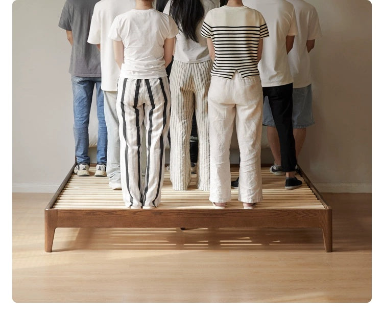 Oak Solid Wood Fabric Soft Bed