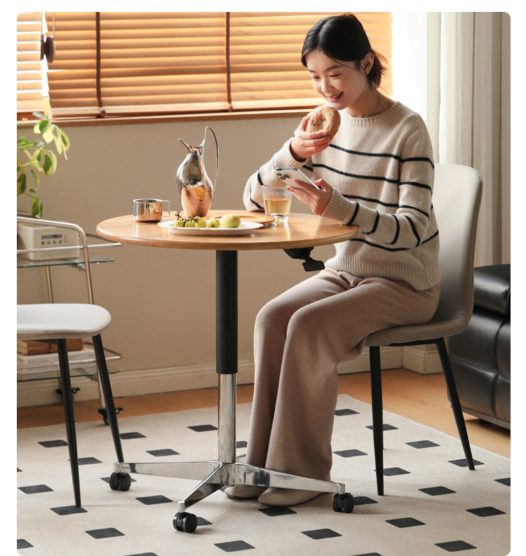 Black Walnut, Oak, Cherry, Poplar Solid Wood Lifting Movable Side Table