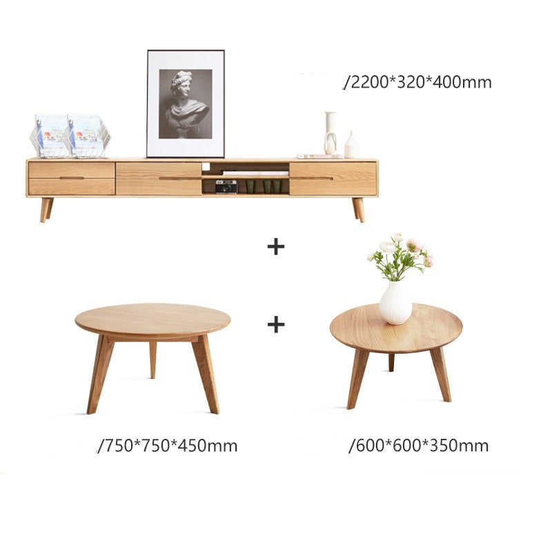 TV stand sliding doors Oak solid wood"