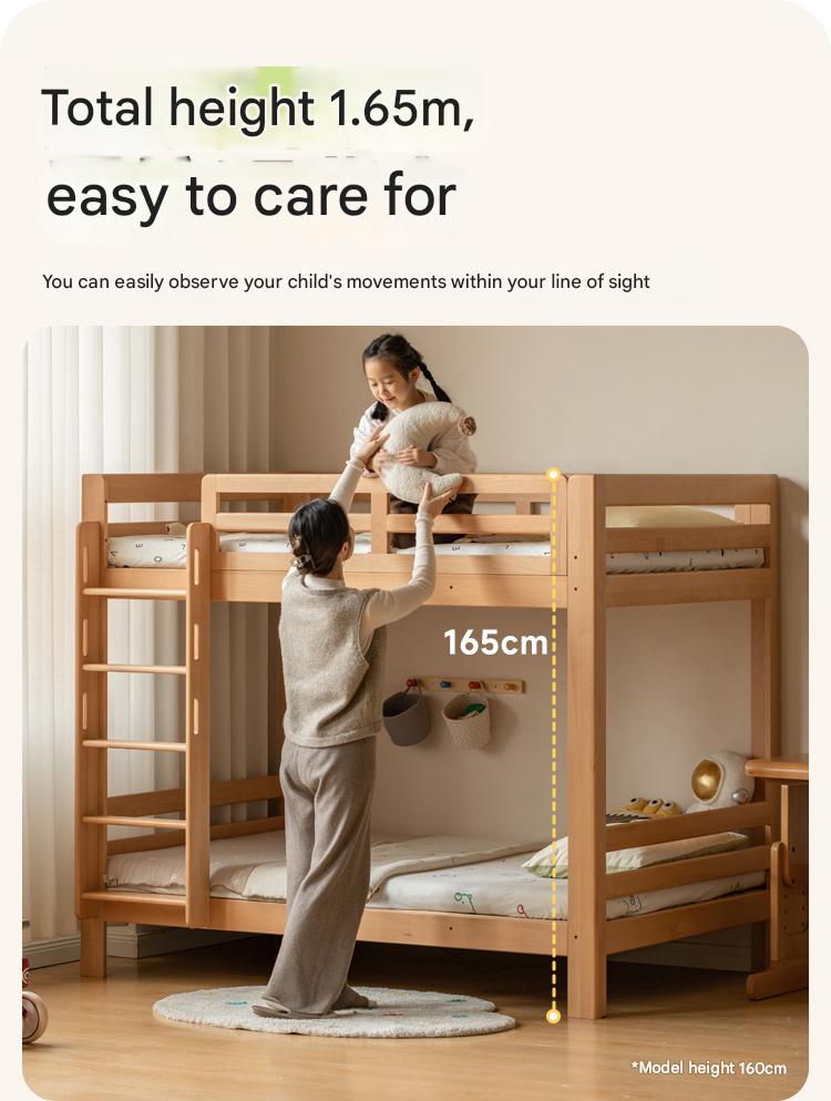 Beech, Birch Solid Wood Bunk Bed.