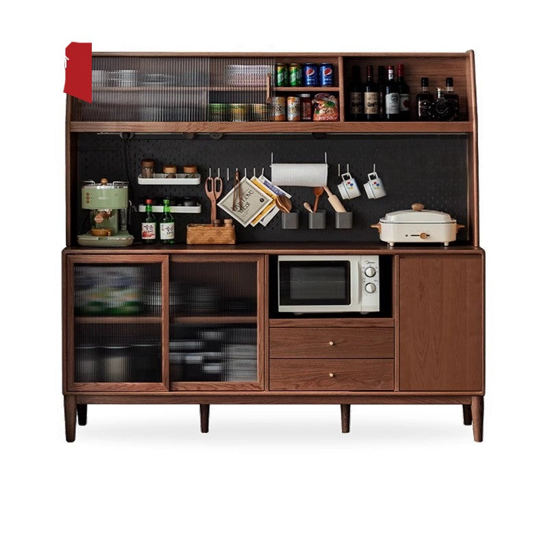 Oak Solid Wood Sideboard Multi-Functional Buffet Cabinet