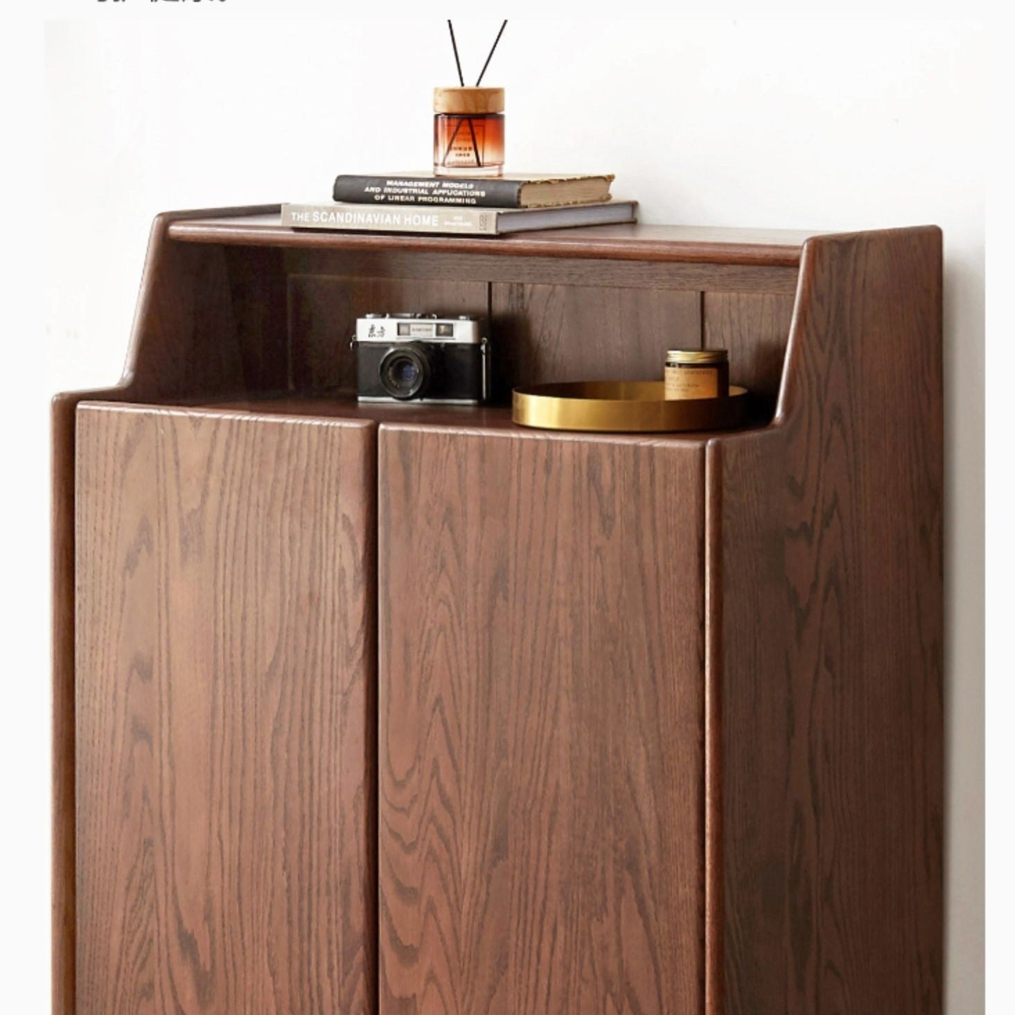 Oak Solid Wood, Solid RubberWood Shoe Entrance Porch Cabinet