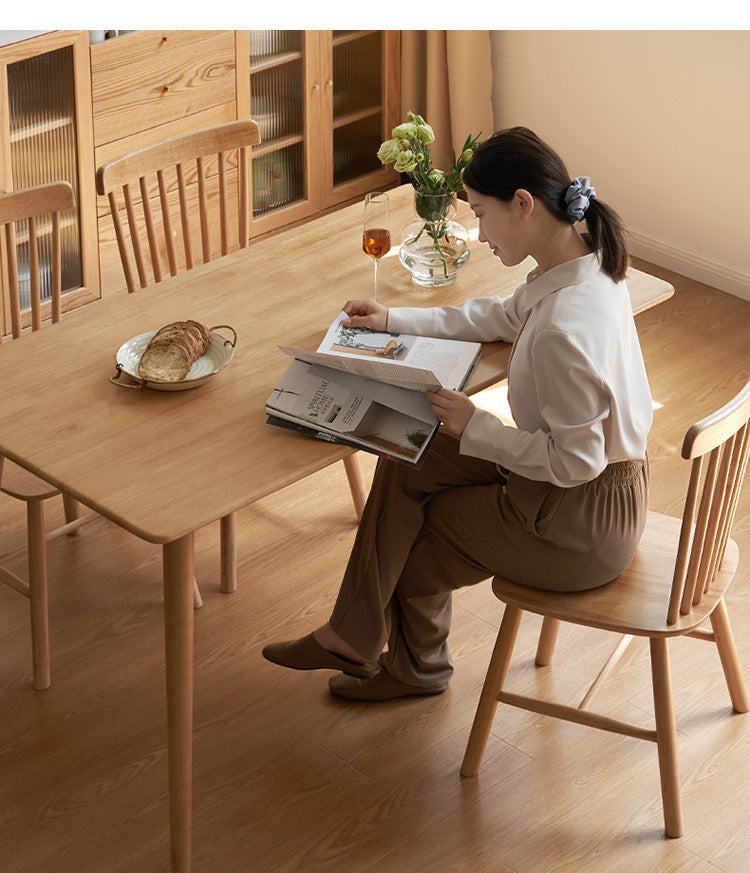 Solid Rubberwood Modern Dining Table.