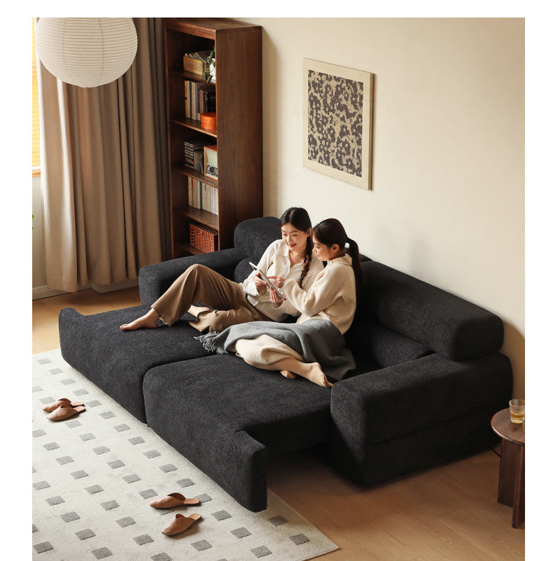 Fabric Electric Reclining Sofa with Telescopic Seat