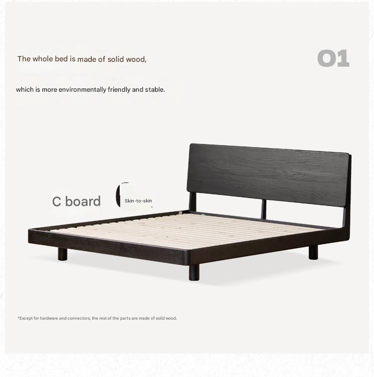 Oak Solid Wood Luminous Suspended Bed