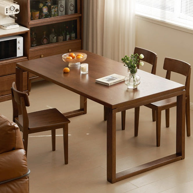 Solid Wood Dining Table Restaurant Dining Table Household Rectangular ...