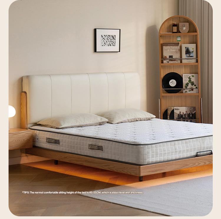 Oak Solid Wood Modern Simple Soft Leaning Bed