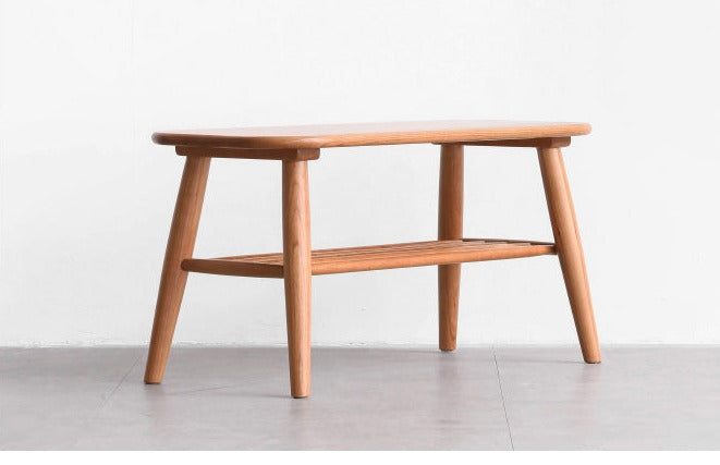 Oak, Solid Rubberwood Shoe Bench