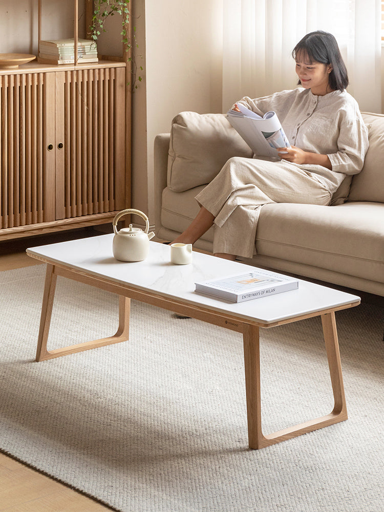 Ash Solid Wood Rock Slab Tea Table