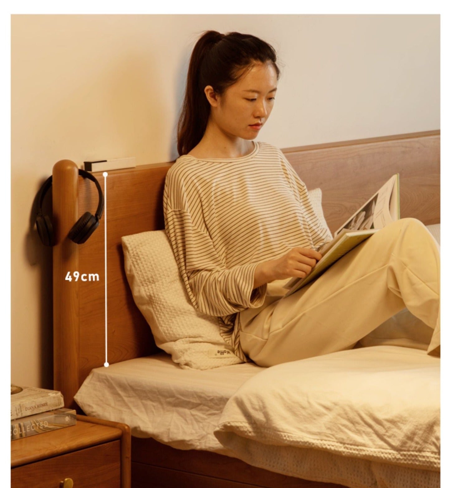 Cherry Wood, Black Walnut Solid Wood Box Bed