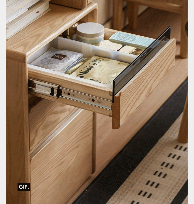 Ash Solid Wood Modern Retractable Dressing Table