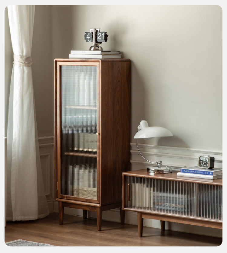 Black Walnut, South American Walnut Solid Wood Side Cabinet