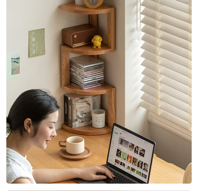 Oak Solid Wood Сorner Table Shelves