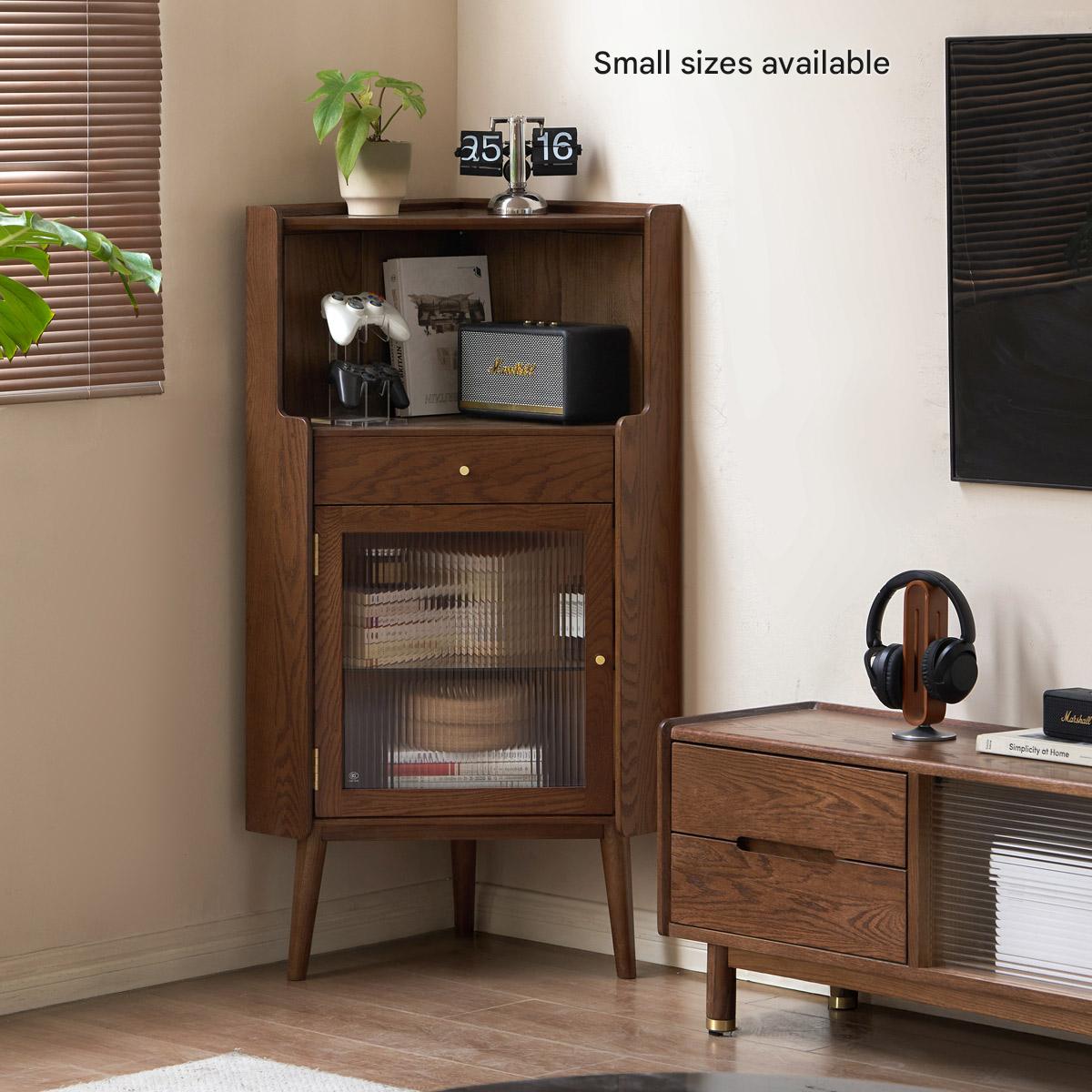 Oak Solid Wood Corner Side Cabinet