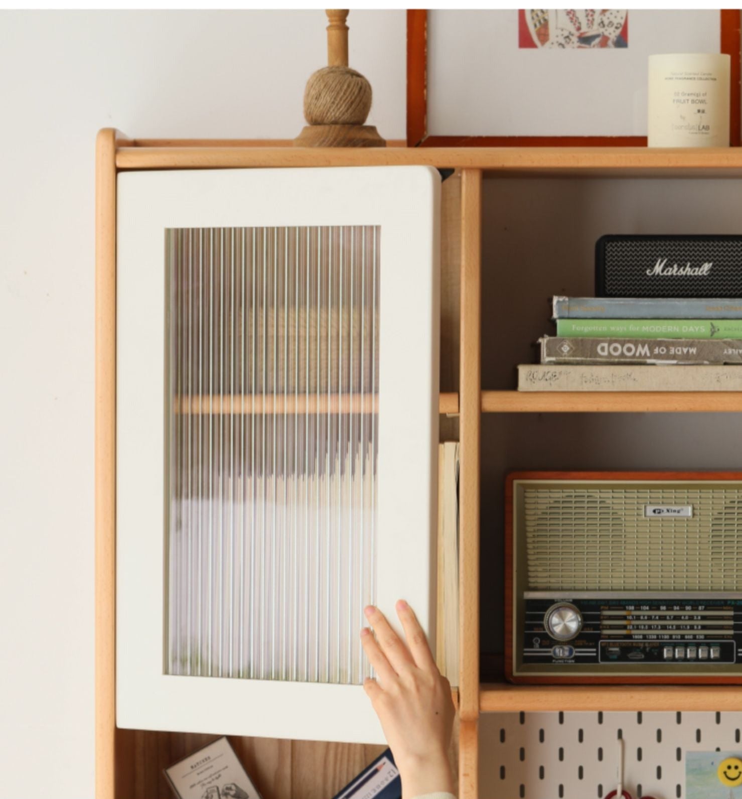 Beech Solid Wood Desk Bookshelf Integrated Study