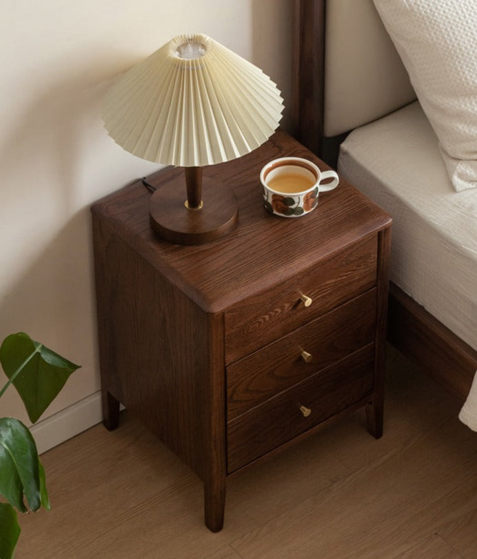 Black Walnut, Oak, Rubberwood Cherry Solid Wood Nightstand