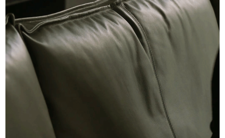 Black Walnut Solid Wood Leather Sofa.