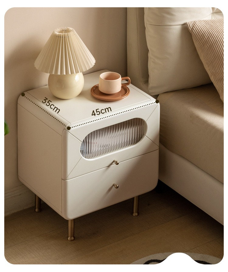Poplar Solid Wood Nightstand Touch Light