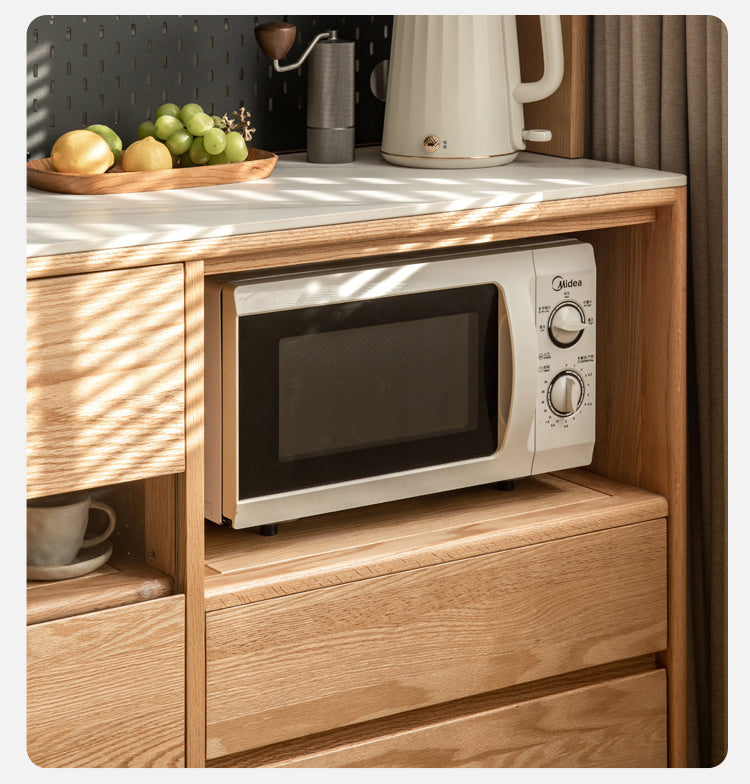 Oak Solid Wood Sideboard Modern Buffet Cabinet