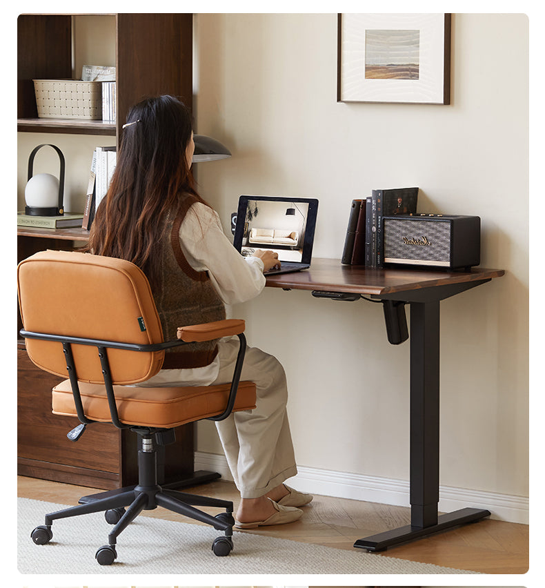 Black Walnut, Oak Solid Wood Electric Elevating Desk