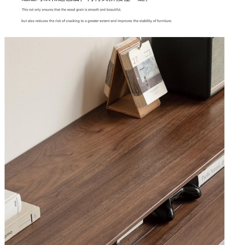 Black Walnut Solid Wood TV Stand Cabinet-