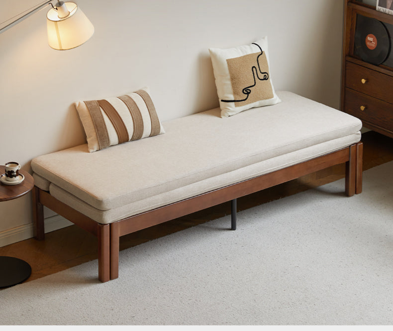 Beech Solid Wood Sofa Folding Dual Purpose Bed Sofa.