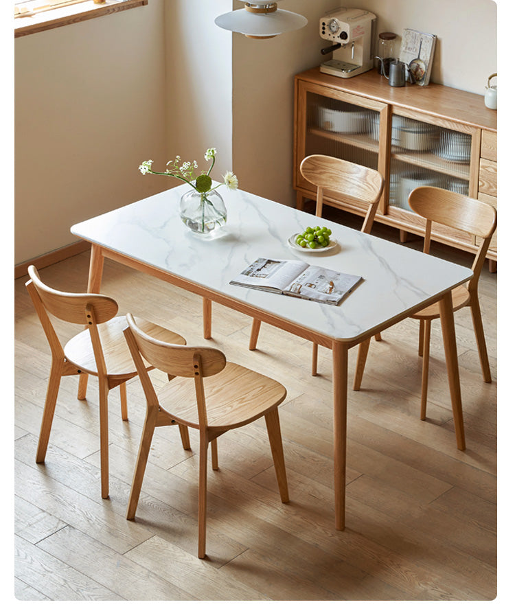 Ash, Oak, Cherry, Beech, Black Walnut Solid Wood Curved Backrest Dining Chair