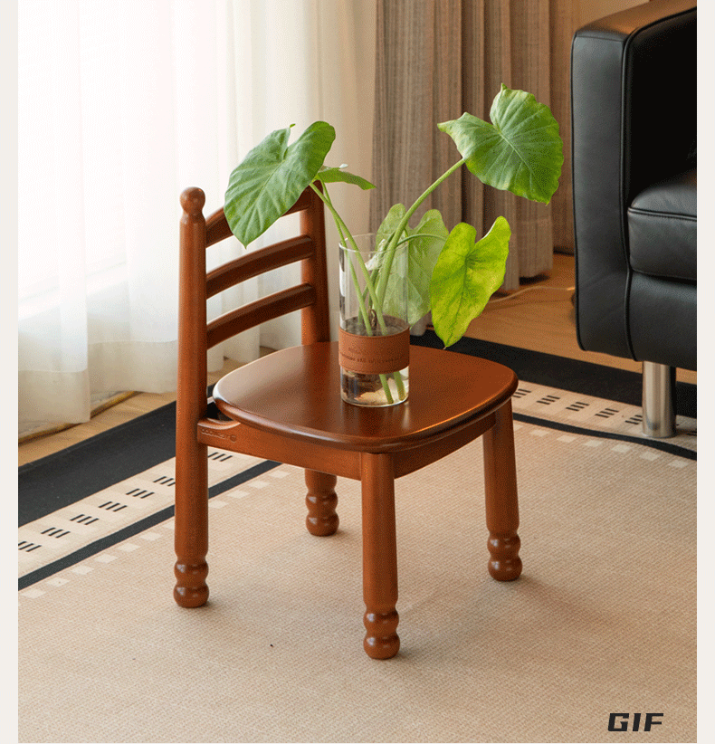 Beech Solid Wood Backrest Chair Medieval Style Kids Soft Padded Chair