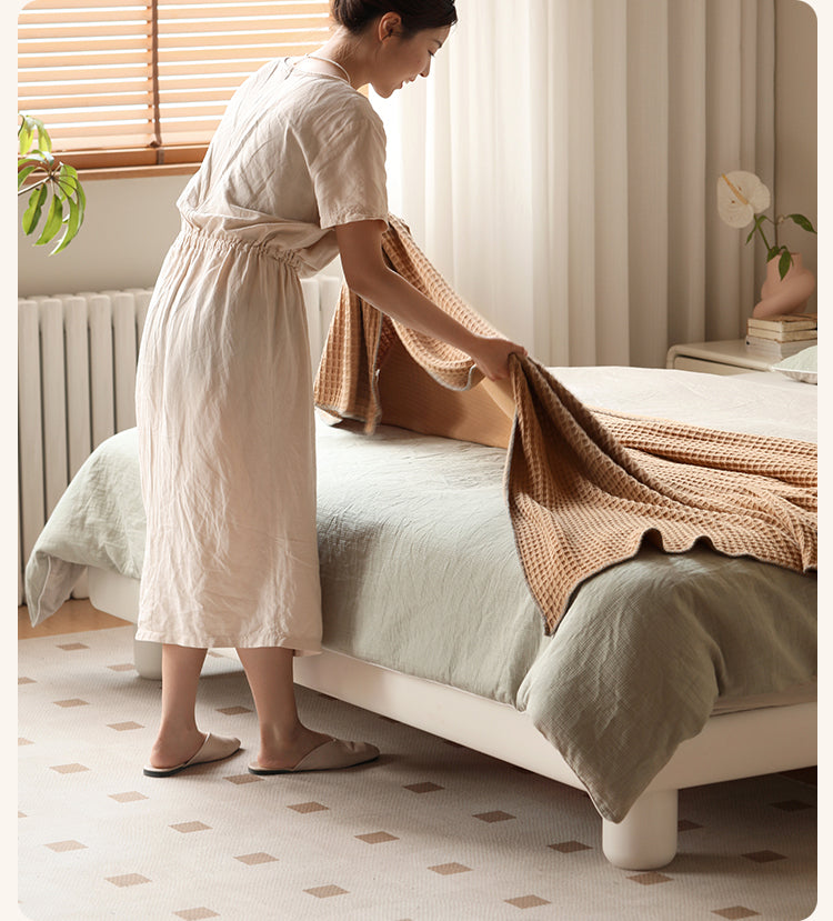 Poplar Solid Wood French Cream Style Bed