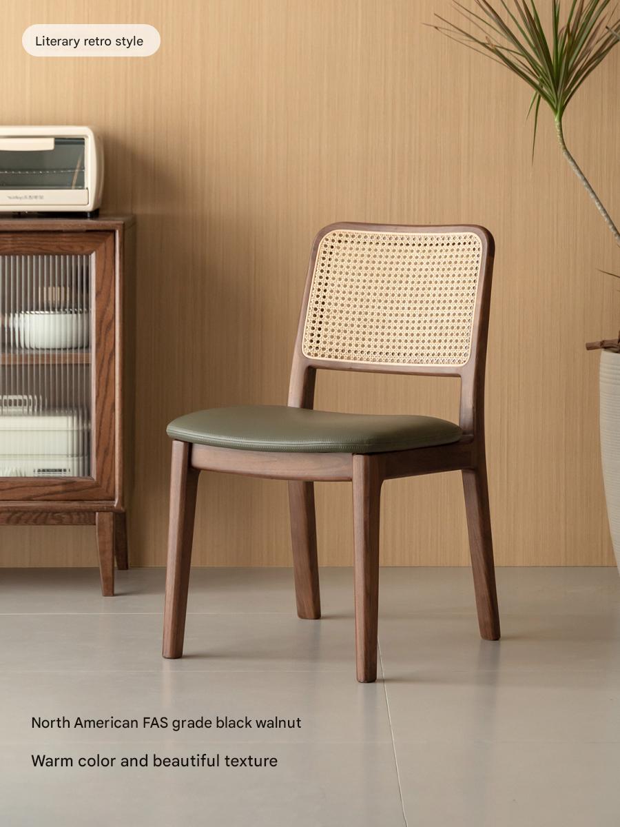4 pcs Black Walnut, Oak Solid Wood Dining Chair