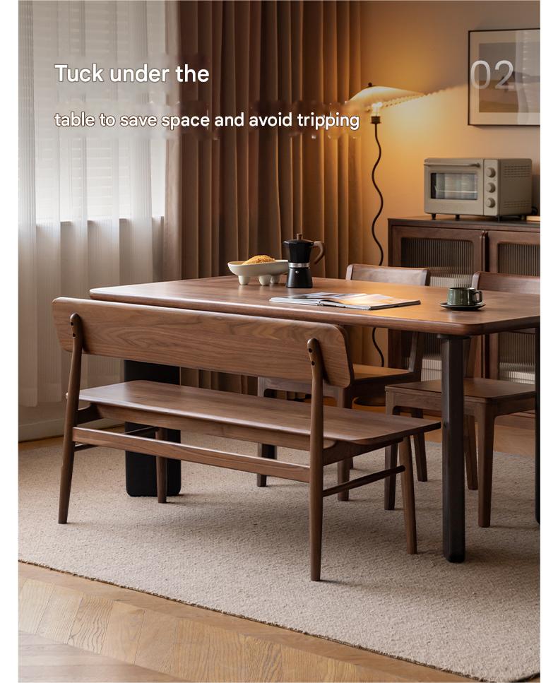 Black Walnut Solid Wood Long Bench