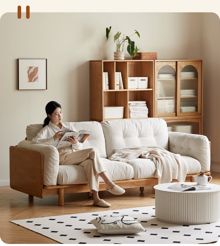 Rubber Solid Wood Modern Soft Sofa