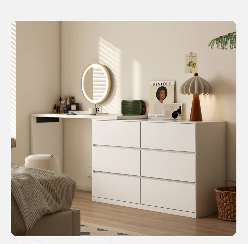 Poplar solid wood cream style telescopic dressing table*