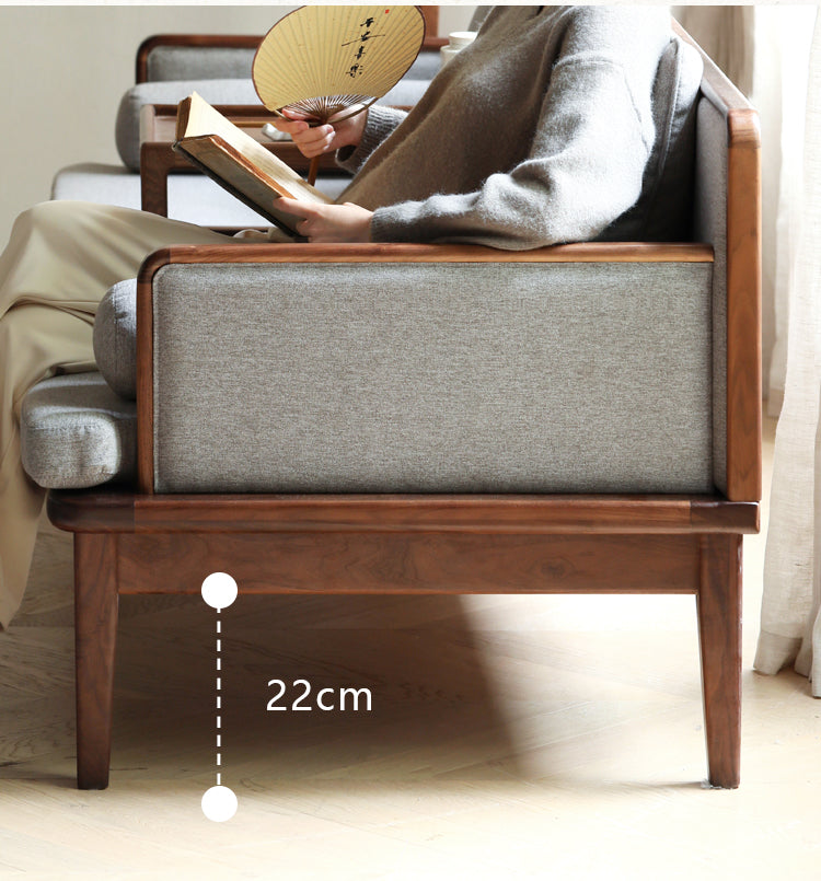 Black Walnut, Ash Solid Wood Sitting Sofa new Chinese Style.