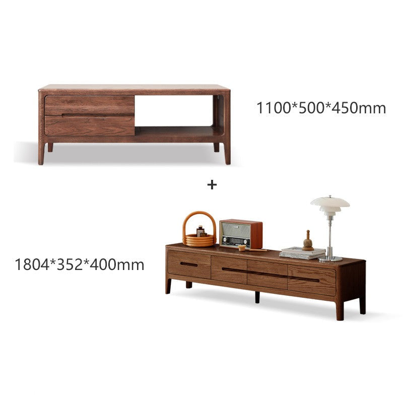 Coffee table three drawers Oak solid wood"