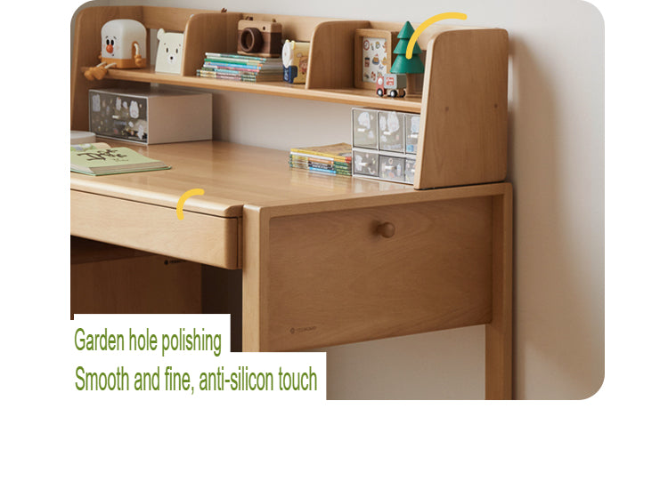Beech Solid Wood Desk Can Be Lifted and Adjusted